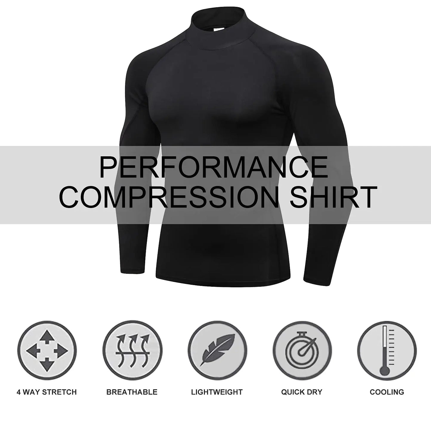 Lifts & Live™ Men’s Long Sleeve Compression Shirt – Quick-Dry Athletic Base Layer
