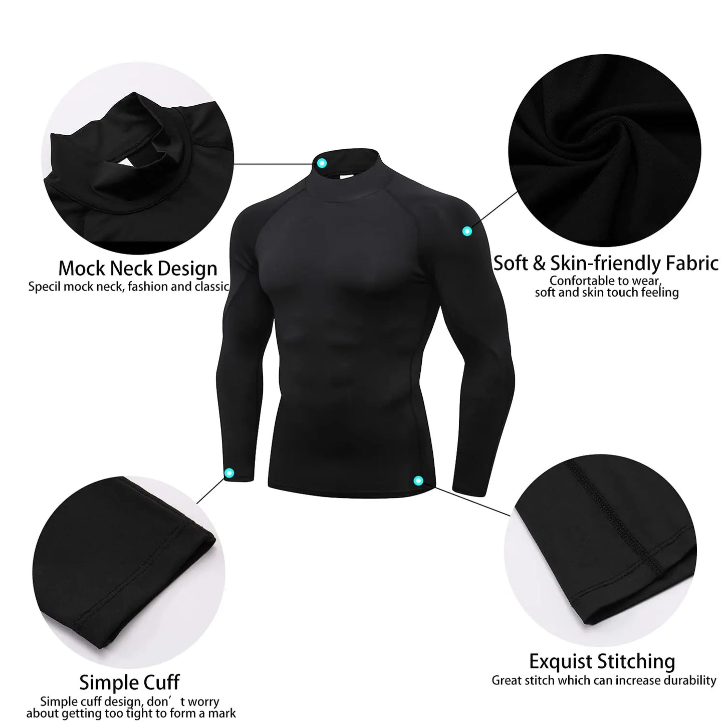 Lifts & Live™ Men’s Long Sleeve Compression Shirt – Quick-Dry Athletic Base Layer