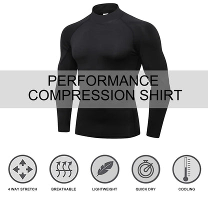 Lifts & Live™ Men’s Long Sleeve Compression Shirt – Quick-Dry Athletic Base Layer